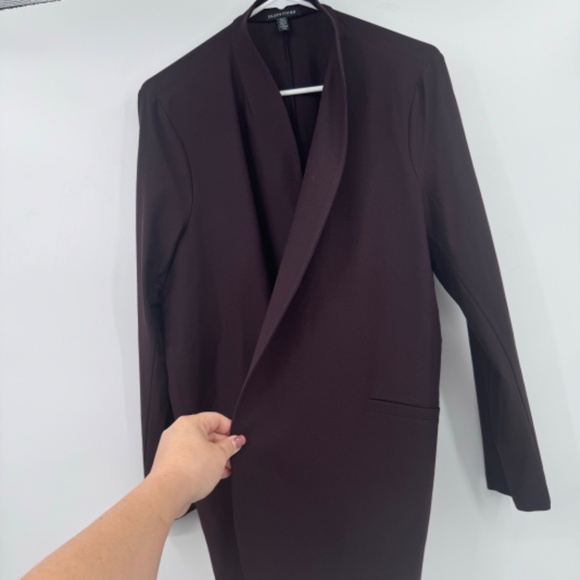 Eileen Fisher Coat Women Large Brown Lightweight Topper Midi Office Career - Picture 5 of 10